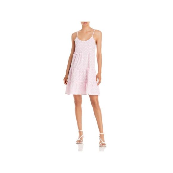 AVA & ESME Womens Pink Skirt Spaghetti Strap Short Fit + Flare Dress L - Picture 3 of 4